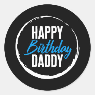 Sticker Rond Le Jour de Father Joyeux Anniversaire Papa Nouveau
