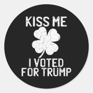 Sticker Rond Le Jour de la Saint Patrick républicain me baise l