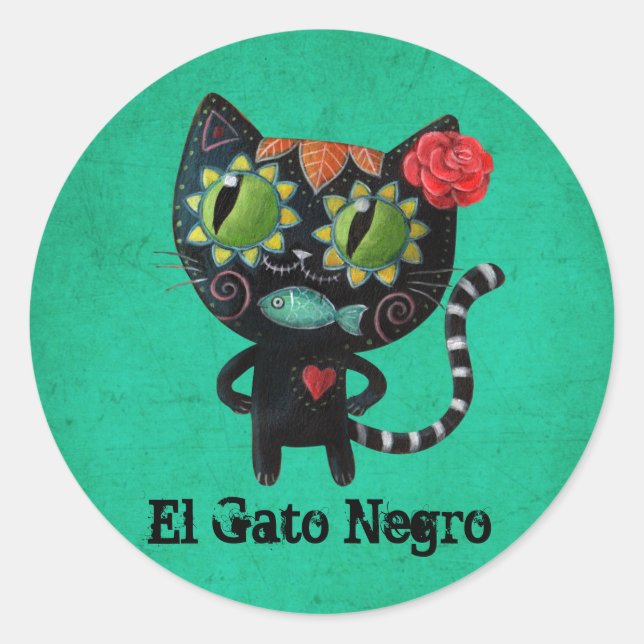 Sticker Rond Le jour du chat noir mort (Devant)