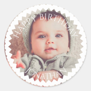 Sticker Rond Le joyeux anniversaire personnalisé ajoutent votr