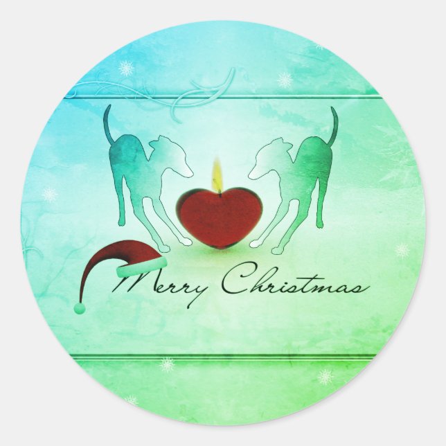 Sticker Rond Le Joyeux Noël de Greyhound en Italie (Devant)