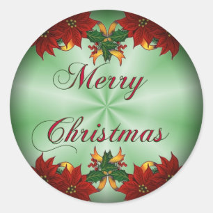 Sticker Rond Le Joyeux Noël Poinse se fanent autour des