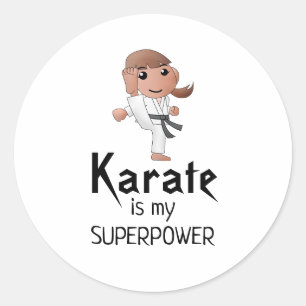 Sticker Rond Le karaté est ma superpuissance