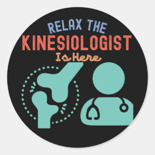 Sticker Rond Le kinésiologue se détend est ici