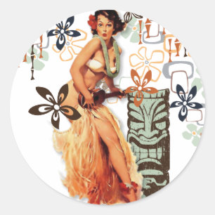 Sticker Rond Le kitsch Bitsch : Aloha oh là là ! !