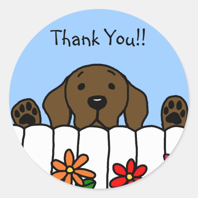 Sticker Rond Le Labrador du chocolat vous observe (Devant)