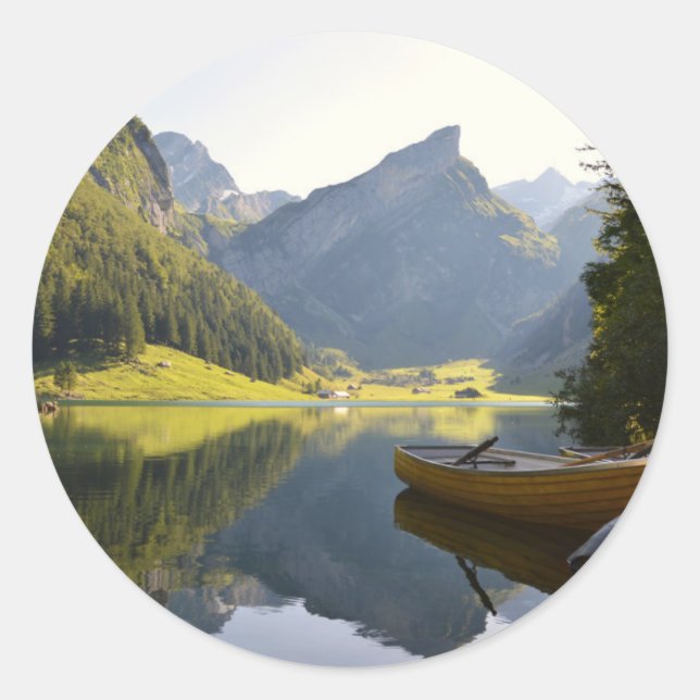 Sticker Rond Le lac des Alpes en Suisse (Devant)