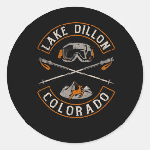 Sticker Rond Le lac Dillon Colorado Mountains Biker Patch Backp