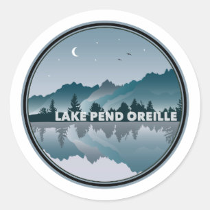 Sticker Rond Le lac Pend Oreille Idaho Réflexion