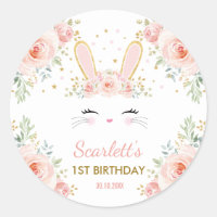 Le lapin Girly mignon rougissent partie florale