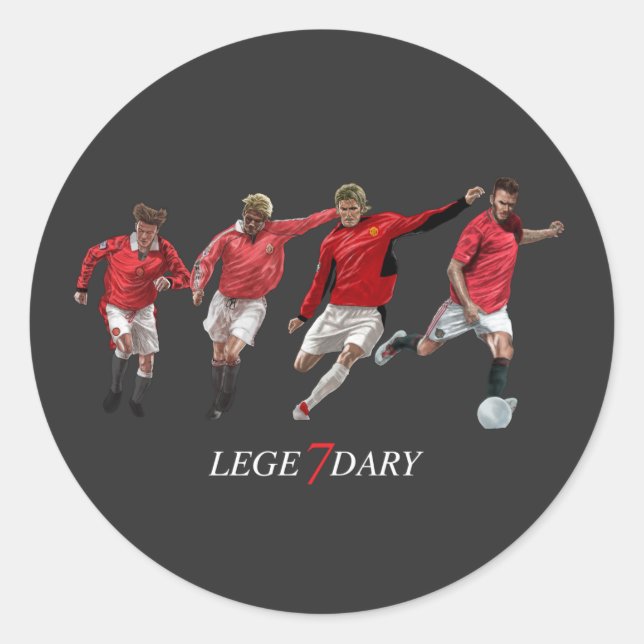 Sticker Rond Le légendaire joueur de football de Manchester Dav (Devant)