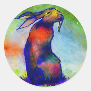 Sticker Rond -Le Lièvre Sauvage-