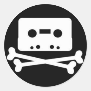 STICKER ROND LE LOGO DE BANDE DE BAIE DE PIRATE