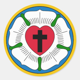 Sticker Rond Le Lutheranism Martin Luther de rose de Luther