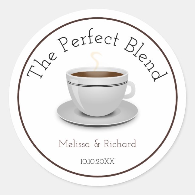 Sticker Rond Le Mariage De Café Mixte Parfait (Devant)