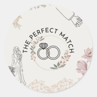 Sticker Rond Le mariage de correspondance parfait