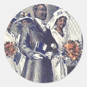 Sticker Rond Le Mariage de Mlle Samantha Johnson