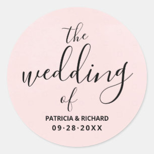 Sticker Rond Le Mariage Du Mariage Rose