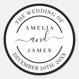 Sticker Rond Le Mariage du script moderne