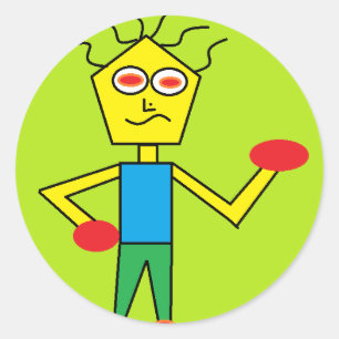Sticker Rond le mec excité