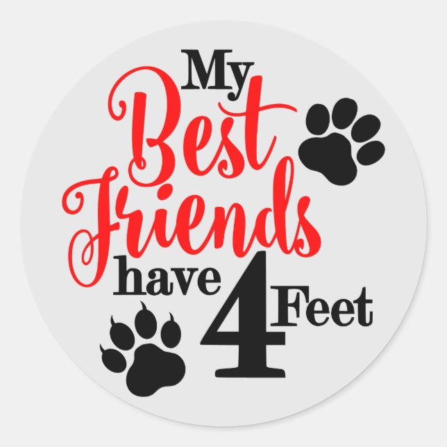 Sticker Rond Le meilleur ami d'animal familier (Devant)