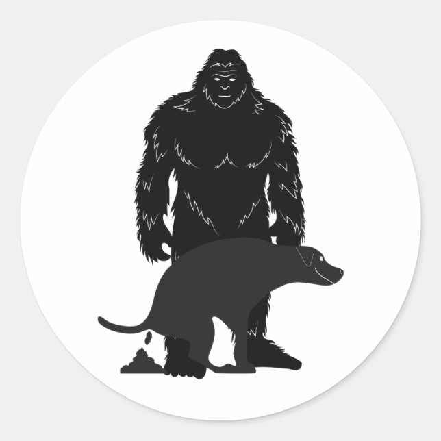 Sticker Rond Le meilleur ami de Bigfoot (Devant)