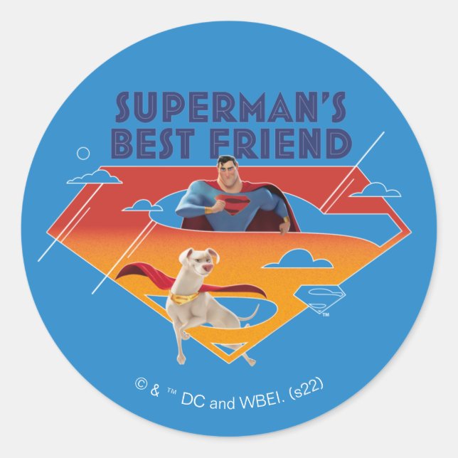 Sticker Rond Le meilleur ami de Superman (Devant)