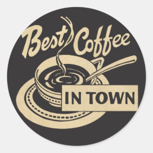 Sticker Rond Le meilleur café en ville