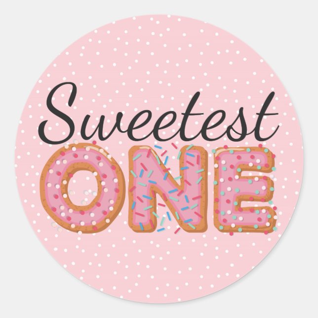Sticker Rond LE MEILLEUR DES beignets glacés rose Bébé Premier  (Devant)
