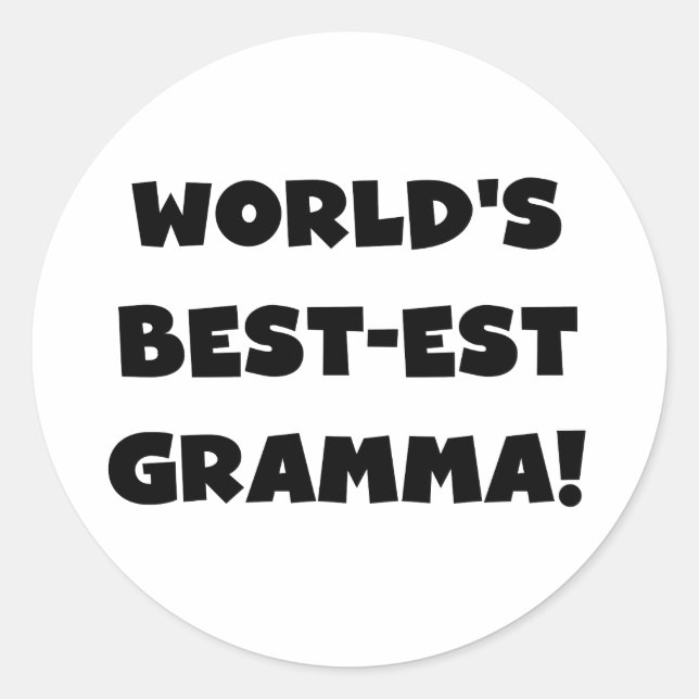 Sticker Rond Le meilleur Gramma noir ou blanc du monde (Devant)