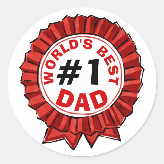 Sticker Rond Le meilleur papa du monde (Devant)