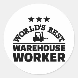 Sticker Rond Le meilleur travailleur de l'entrepôt du monde