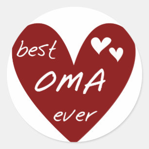 Sticker Rond Le meilleurs T-shirts et cadeaux d'Oma de coeur