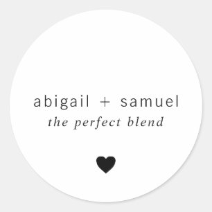 Sticker Rond Le mélange parfait cœur mariage café favori