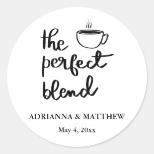 Sticker Rond Le Mélange Parfait De Mariage Café Moderne Favoris
