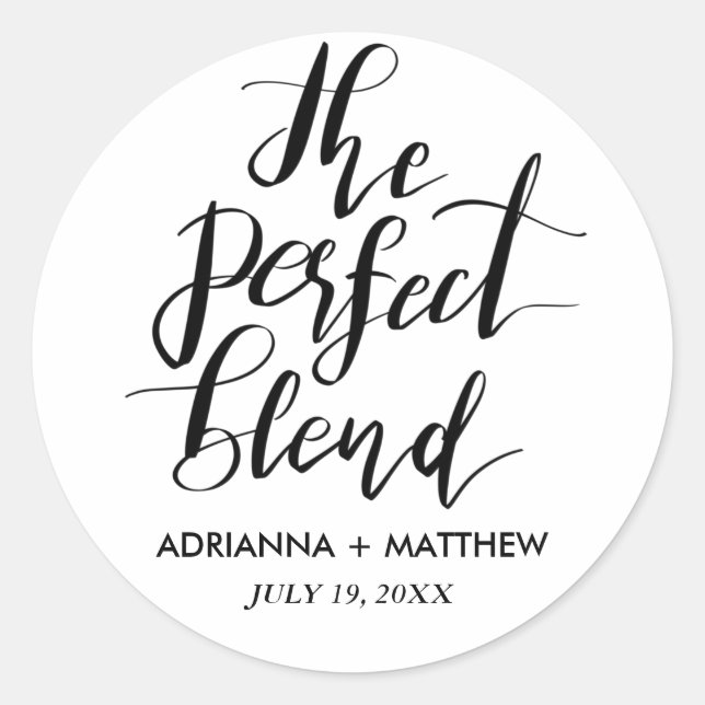 Sticker Rond Le Mélange Parfait De Mariage Whimsical Favoriser  (Devant)