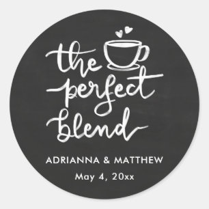 Sticker Rond Le Mélange Parfait   Mariage Vintage Chalkboard