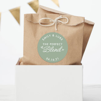 Sticker Rond Le Mélange Parfait Minimaliste Mariage Café Favori