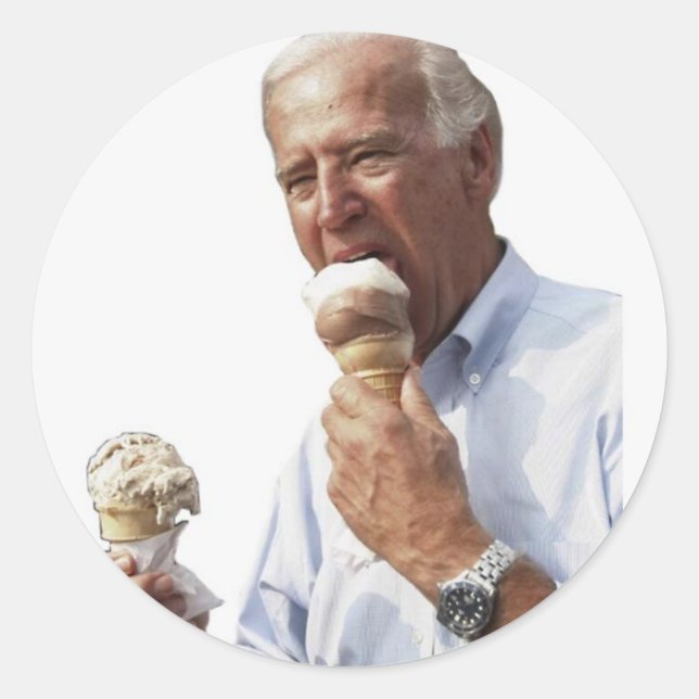 Sticker Rond Le mème de Joe Biden (Devant)