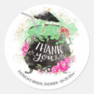 Sticker Rond Le Merci de Fête des mariées de la sorcière d'Hall