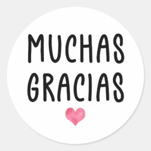 Sticker Rond Le Merci espagnol tant de Muchas Gracias