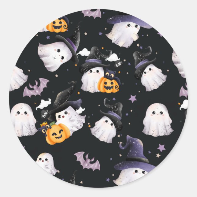 Sticker Rond Le mignon fantôme de l'enfant (Devant)