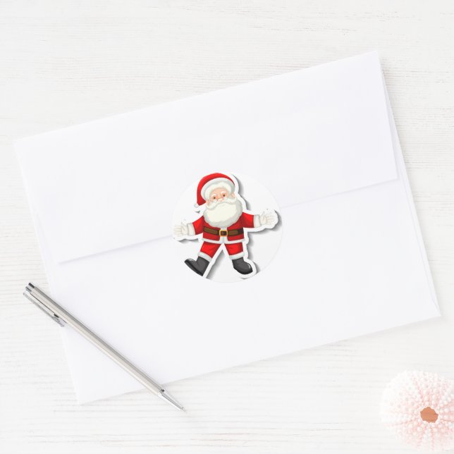 Sticker Rond Le mignon Père Noël (Enveloppe)