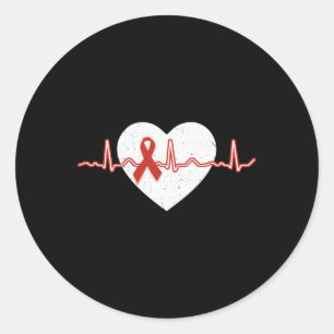 Sticker Rond Le mois de la maladie coeurs de la Journée rouge R