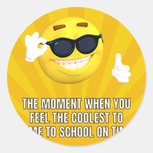 Sticker Rond Le moment où vous vous sentez le plus cool Emoji M