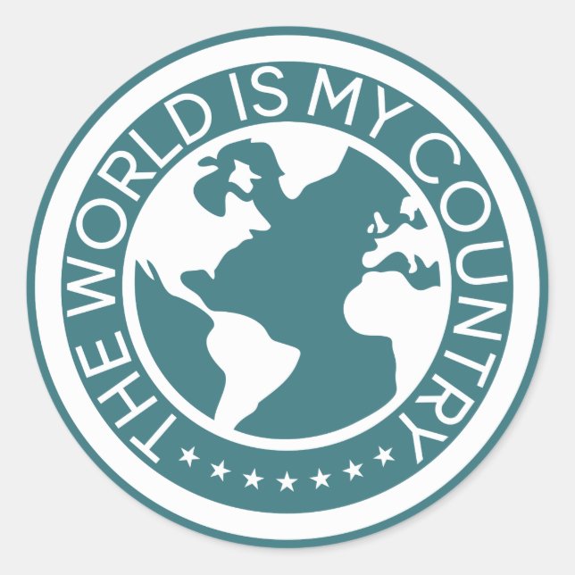 Sticker Rond Le monde est mon bâton de pays. (Devant)