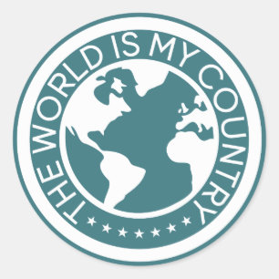 Sticker Rond Le monde est mon bâton de pays.