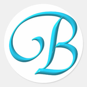 Sticker Rond Le monogramme B d'initiale de lettre