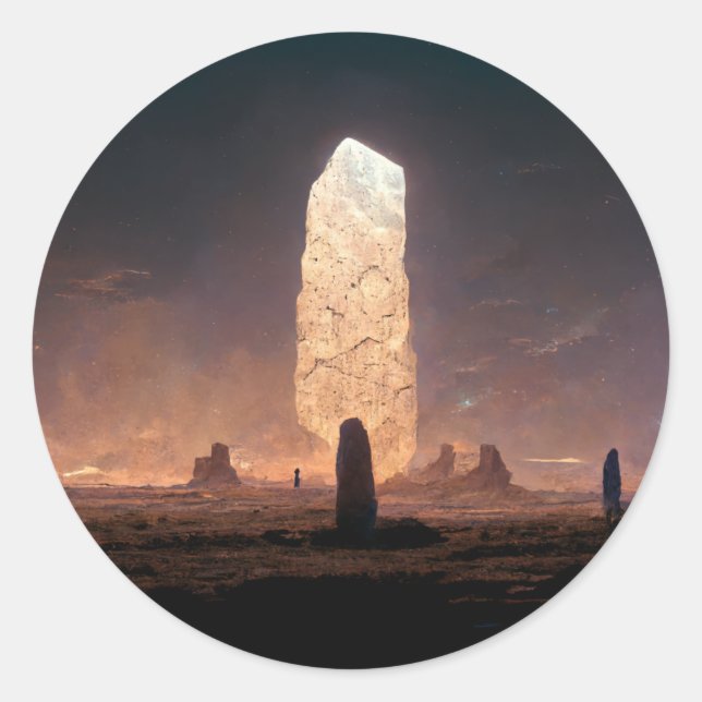 Sticker Rond Le Monolithe 4 Imaginaire Sci-Fi (Devant)