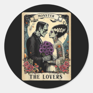 Sticker Rond Le Monster Frankenstein Et Marier Les Amateurs Tar